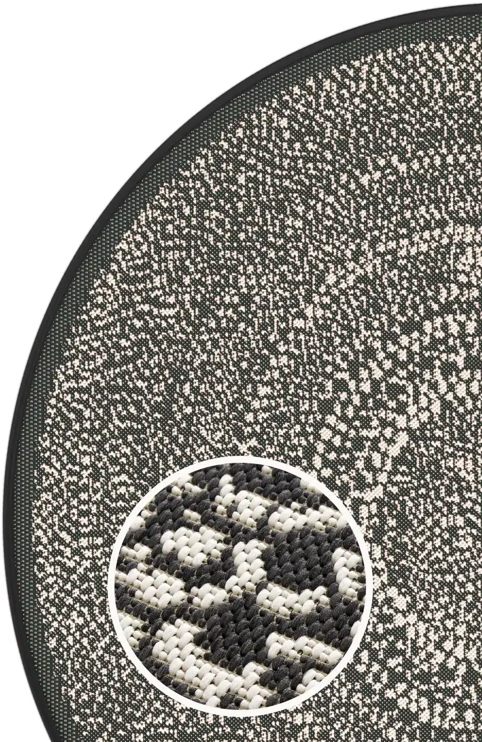 Lineo Round Outdoor Rug Black - 48834-690